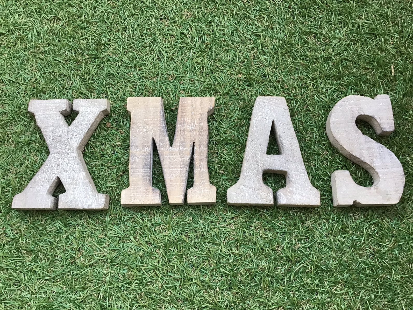 Houten letters X MAS, Ophalen of Verzenden, Zo goed als nieuw
