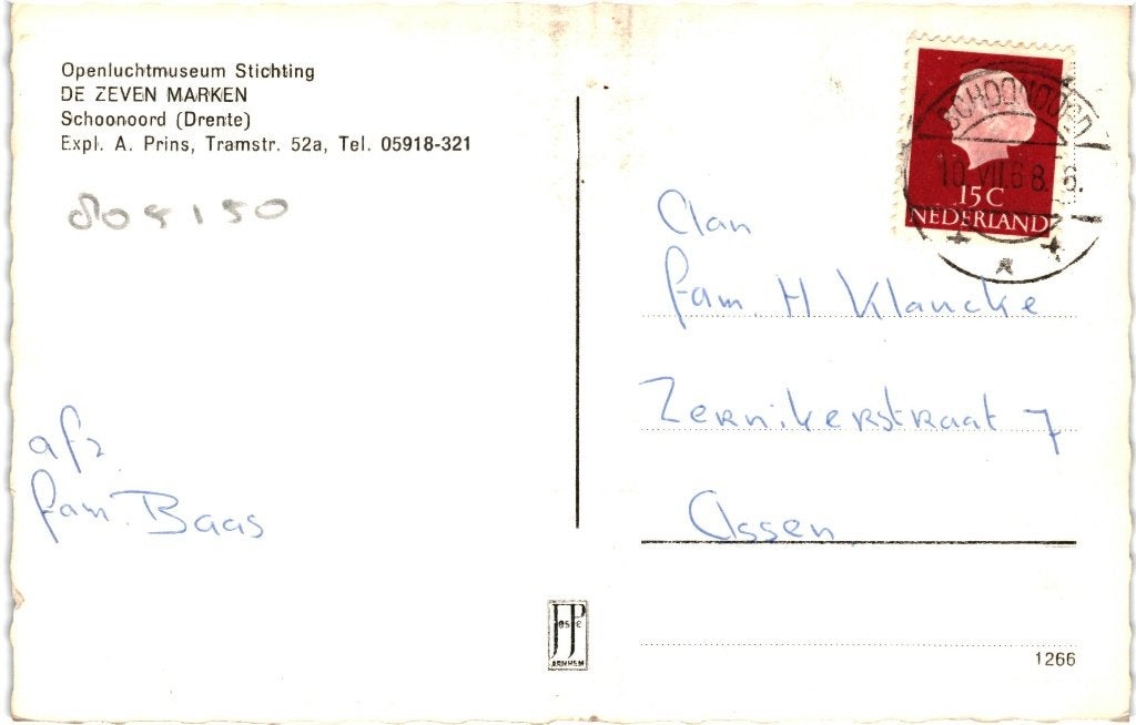 805150	Schoonoord	Drenthe	1966 gel in 68 Waterput	Gelopen, Ophalen of Verzenden, 1960 tot 1980, Gelopen, Drenthe