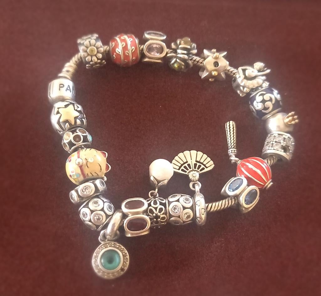 Pandora sieraden 925, Ophalen, Zo goed als nieuw, Met edelsteen, Zilver