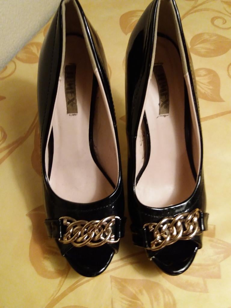 Zgan leuke zwarte lak pumps Jumex mt 40, Ophalen of Verzenden, Zo goed als nieuw, Zwart