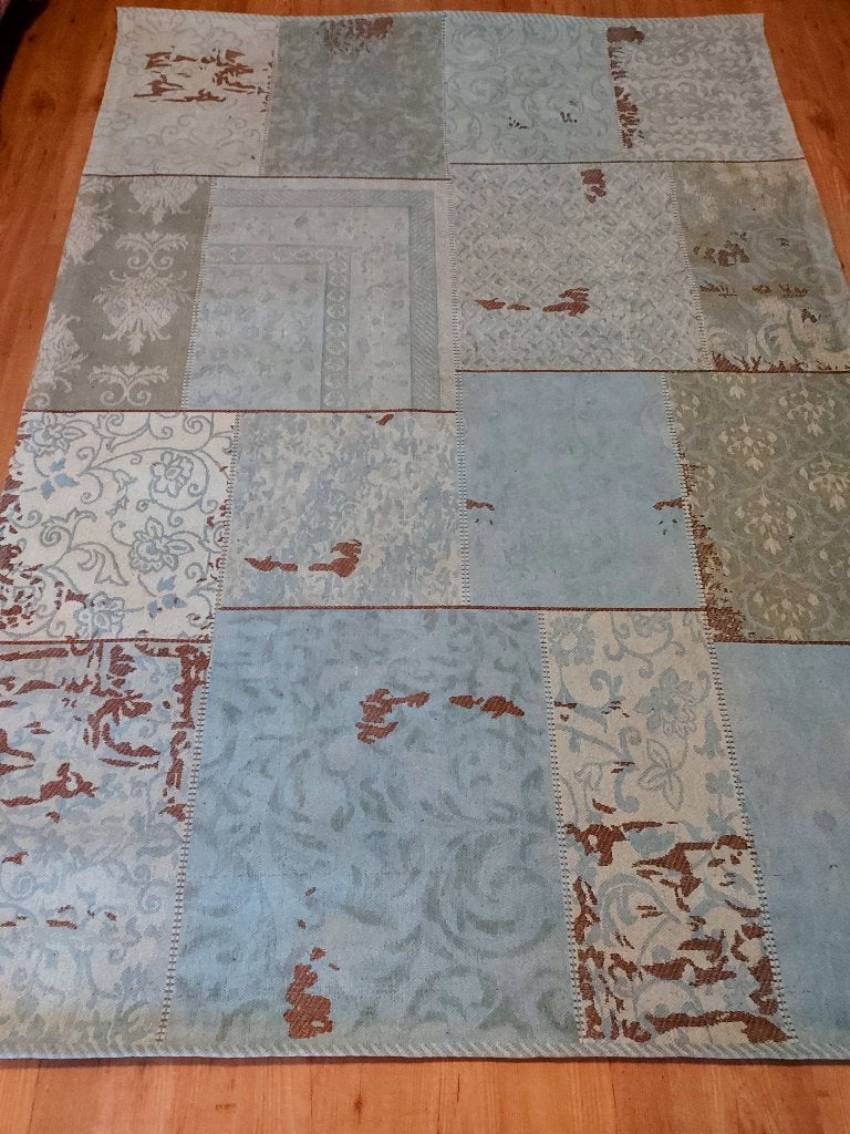 vloerkleed blauw zg patchwork, Ophalen, Blauw, 150 tot 200 cm, Rechthoekig