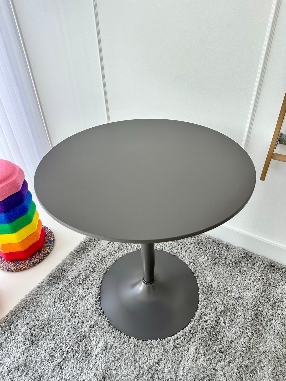 Moderne ronde tafel - Grijs (diameter 70 cm), 50 tot 100 cm, Rond, Tot twee personen, 50 tot 100 cm