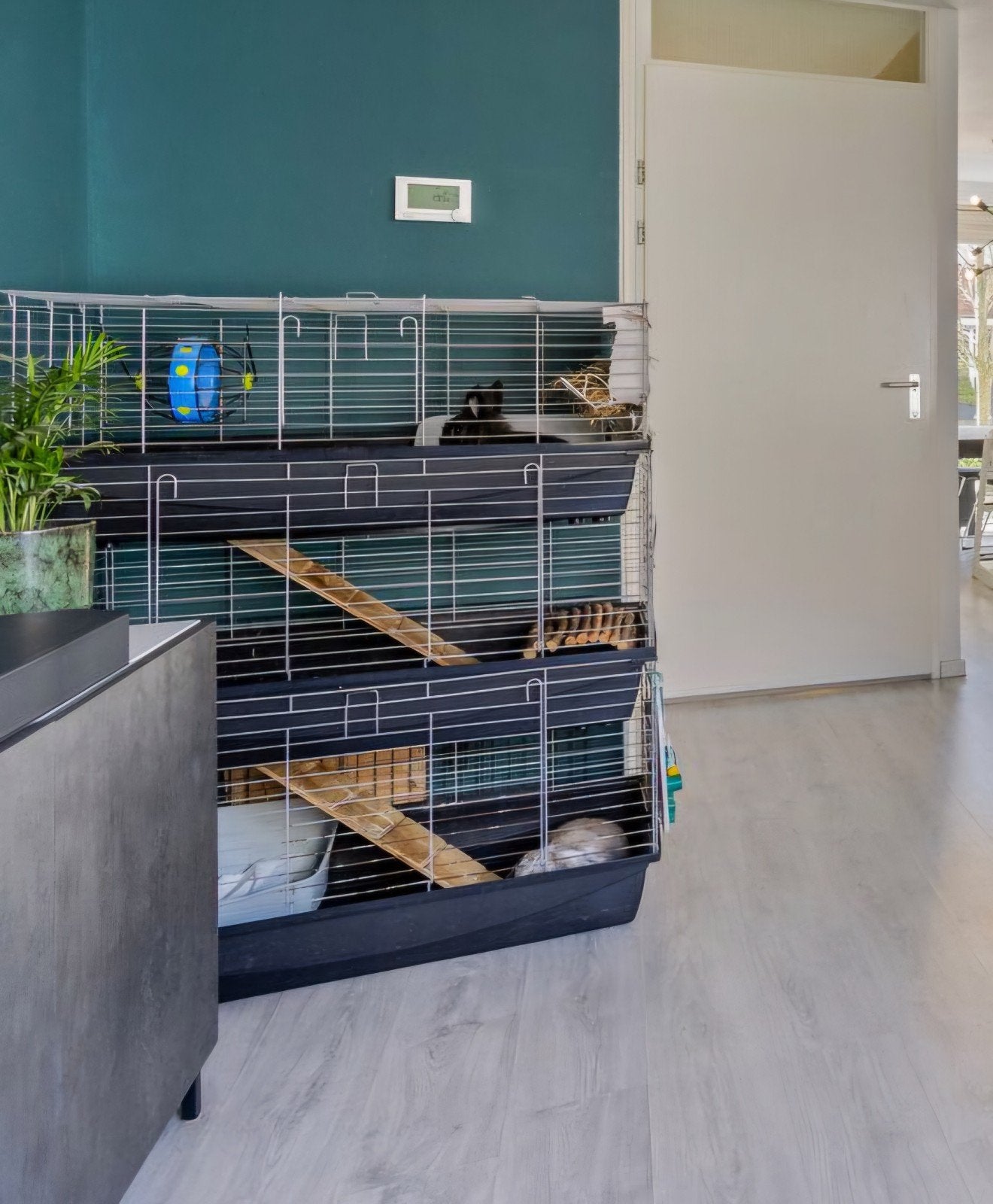 Konijnenkooi binnen drie etages, Dieren en Toebehoren, Knaagdieren en Konijnen | Hokken en Kooien, Ophalen, Kooi, Gebruikt, 90 cm of meer