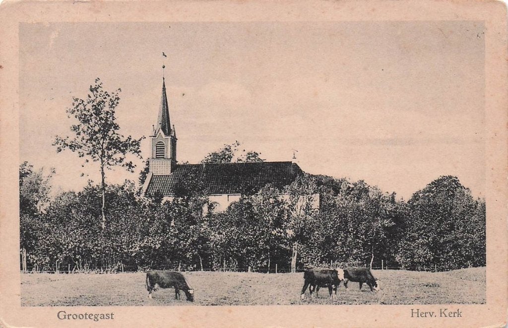 702-390-007 Grootegast Herv Kerk, Verzamelen, Ansichtkaarten | Nederland, Verzenden, Voor 1920, Groningen