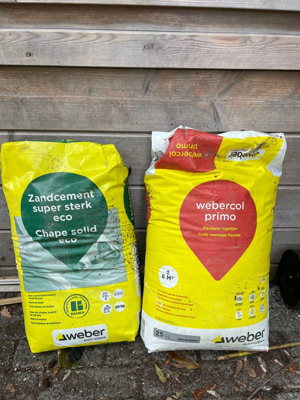 Zandcement en tegellijm (Weber), Ophalen, Nieuw