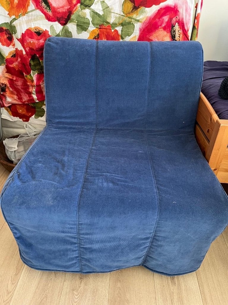 Slaapbankje blauw, Ophalen, Gebruikt, Blauw, Eenpersoons