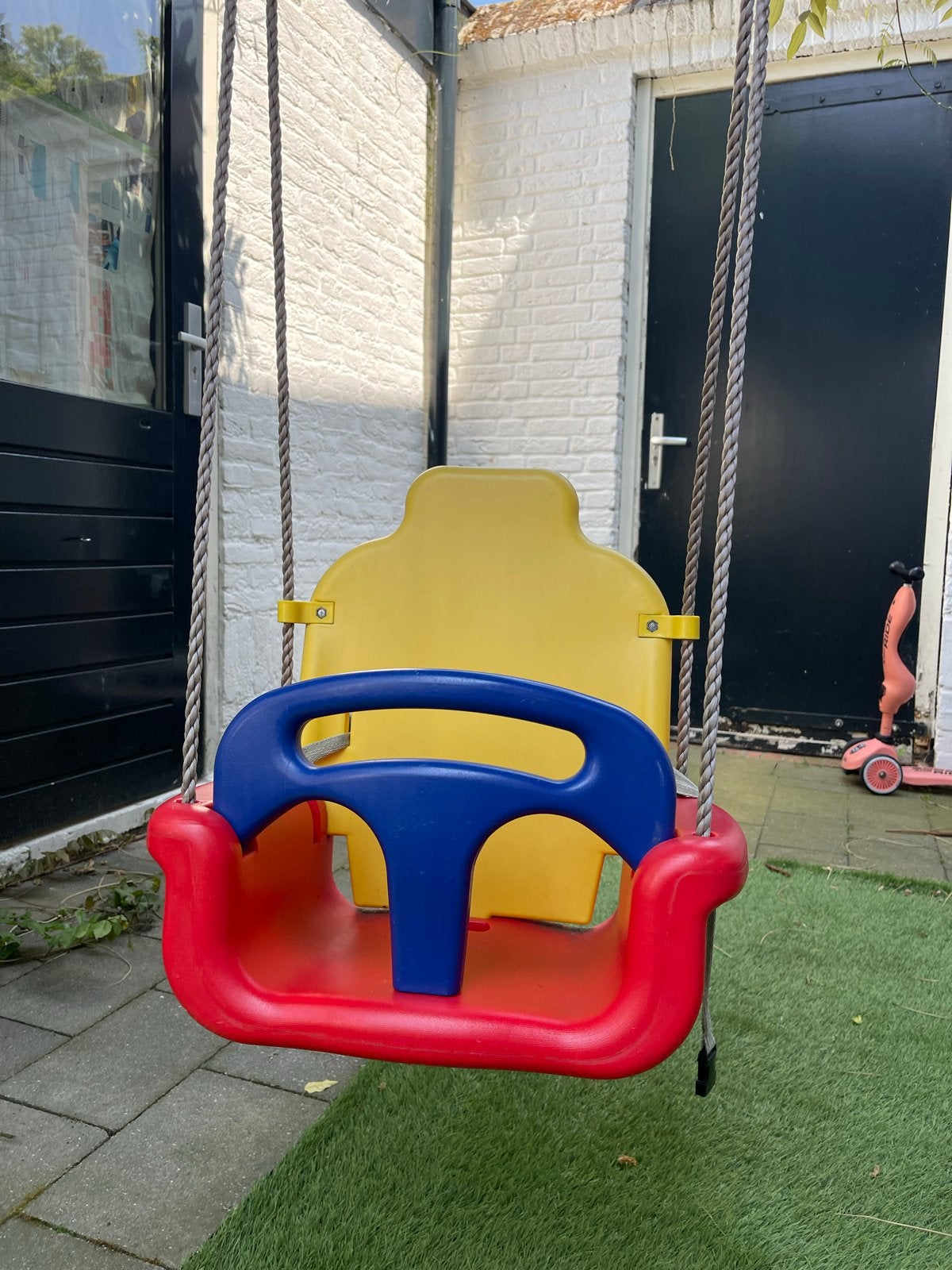 Schommel Kinderschommel kleurrijk verstelbaar - Groeit mee, Ophalen of Verzenden, Gebruikt, Schommel