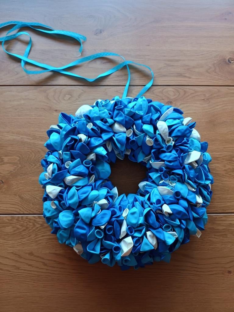 Krans van ballonnen blauw wit geboorte NIEUW, Ophalen of Verzenden, Nieuw