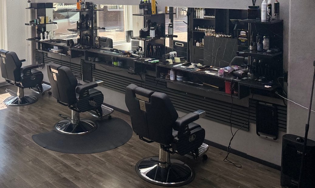 3 kappersstoelen met spiegels en optionele balie, Ophalen of Verzenden