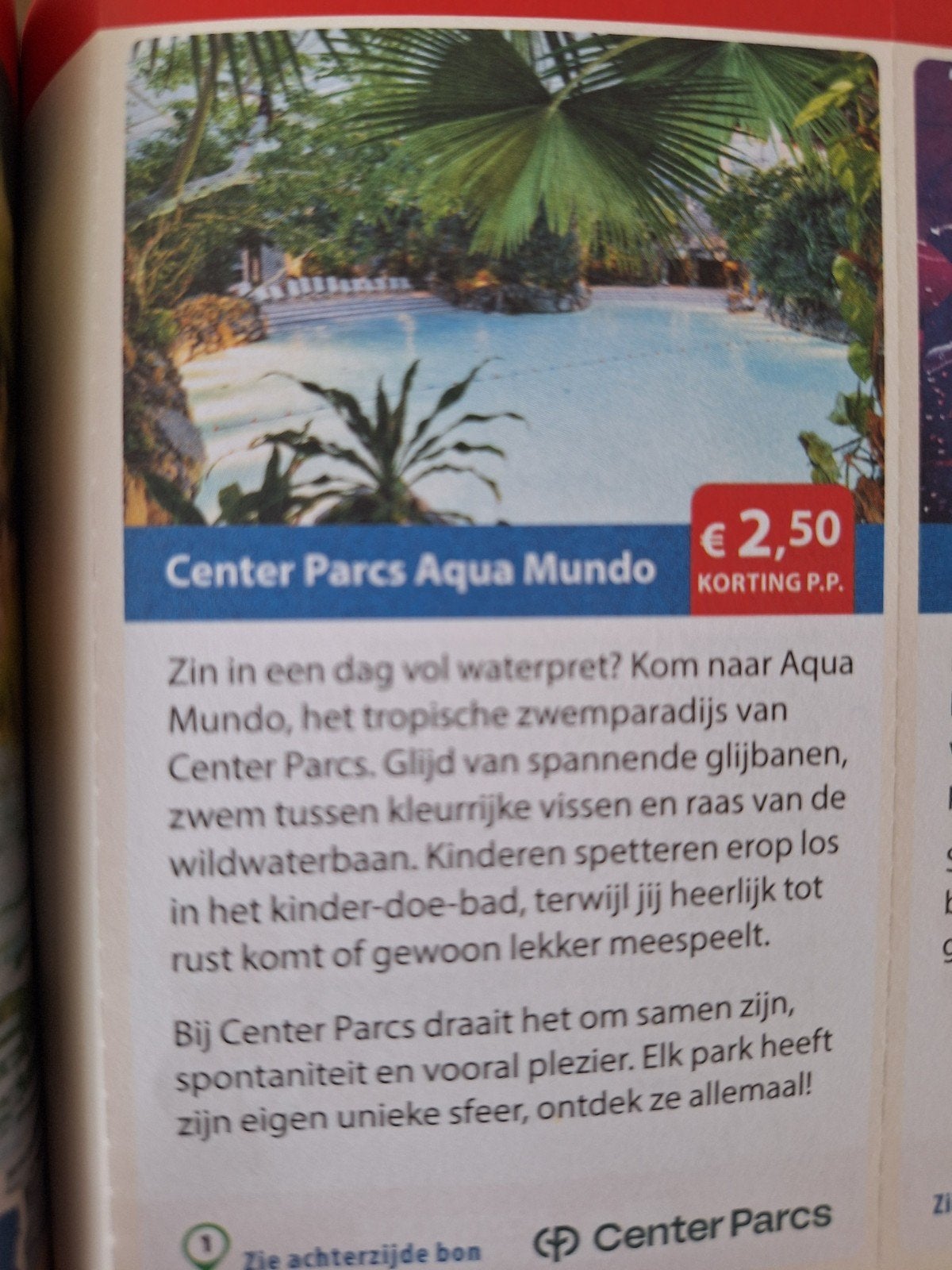 Aquamundo Aqua Mundo 2.50 euro korting pp, Tickets en Kaartjes, Drie personen of meer, Kortingsbon