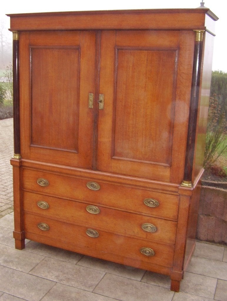 Supermooi klein eiken empire kabinet linnenkast, Antiek en Kunst, Antiek | Meubels | Kasten, Ophalen