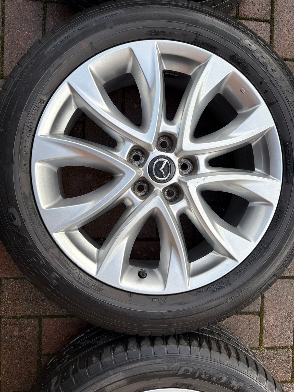 Mazda 19 inch velgen met Toyo Proxes R46 zomerbanden, Auto-onderdelen, Banden en Velgen, 19 inch, Gebruikt, Verzenden, Banden en Velgen