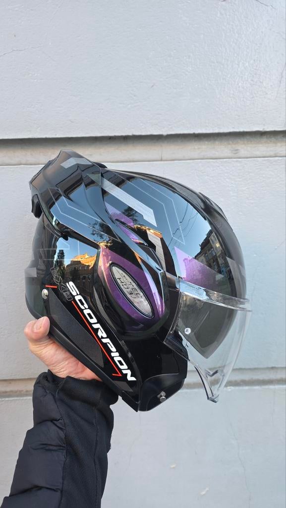 Scorpion EXO-Tech Evo Carbon Systeemhelm - Maat L, Overige merken, Systeemhelm, Heren, Ophalen of Verzenden