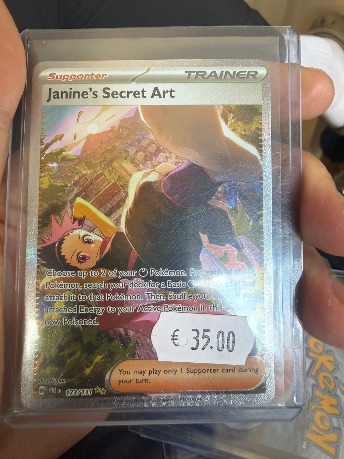 Pokémon TCG: Janine's Secret Art (173/131) Trainer Kaart, Ophalen of Verzenden, Zo goed als nieuw, Losse kaart, Foil