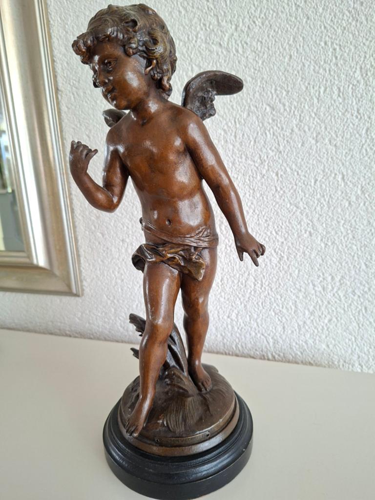 Bronzen beeld 35 cm. hoog, gesigneerd, Verzamelen, Ophalen of Verzenden, Zo goed als nieuw, Mens