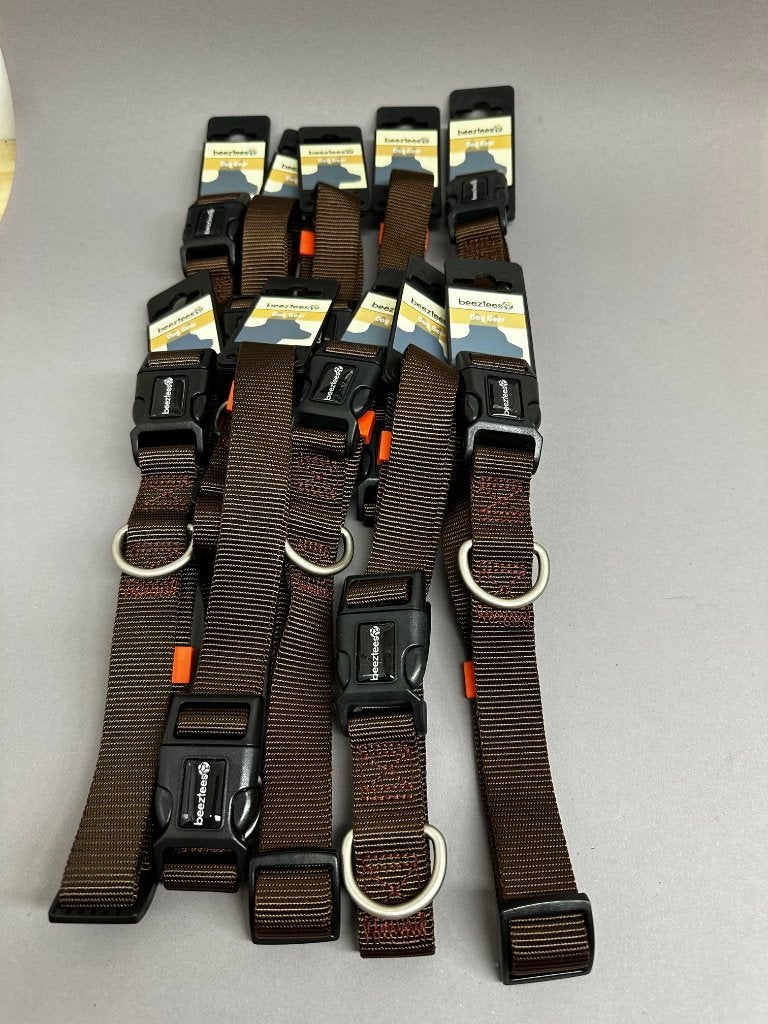 Partij á 10 halsbanden L / XL Beeztees bruin 48-70 cm, Nieuw, Ophalen of Verzenden, Beeztees, Nvt