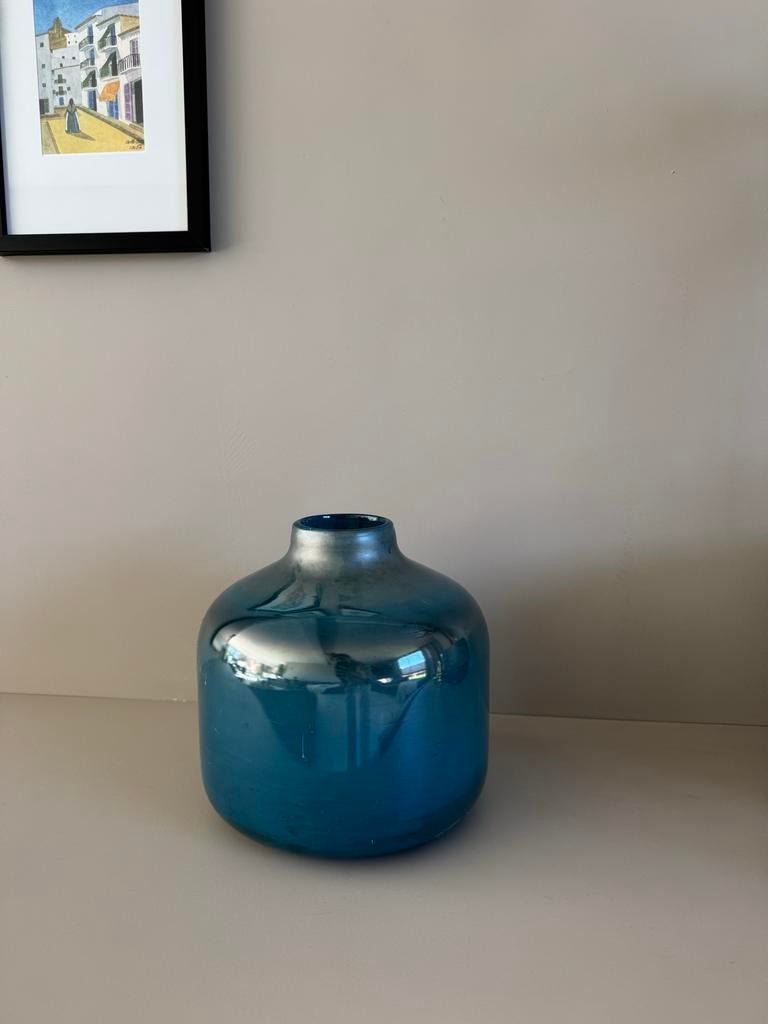 Blauwe Lifestyle Vaas, Ophalen, Blauw, Minder dan 50 cm, Glas