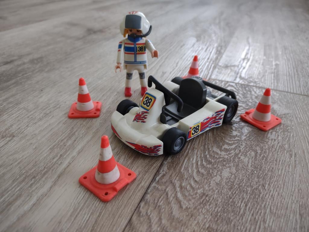 Playmobil 4932 Go-kart en coureur, pionnen. Go Kart auto., Onb, Ophalen of Verzenden, Onb, Complete set