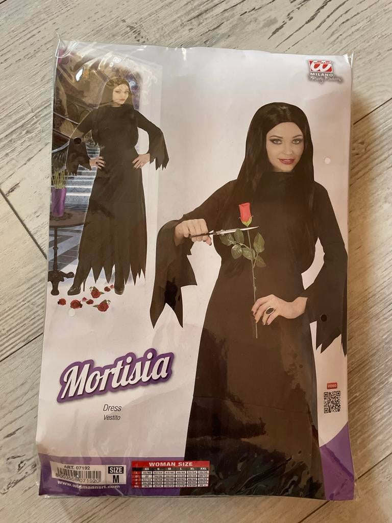 Mortisia Kostuum - Maat M, Zo goed als nieuw, Halloween, Kleding, Ophalen