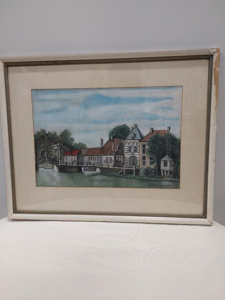 Gesigneerd kunstwerk van Frederik Rackwitsz, Ophalen of Verzenden