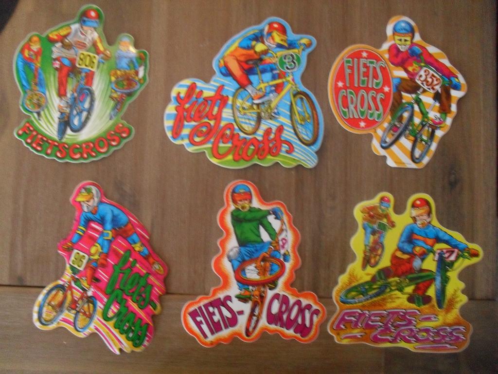 Fietscross fiets retro cross stickers set BMX crossen race, Verzamelen, Stickers, Zo goed als nieuw, Overige typen, Ophalen of Verzenden