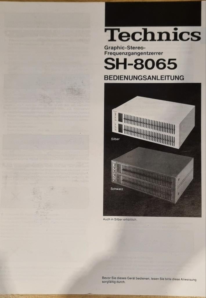 Handleiding Technics SH-8065, Ophalen of Verzenden