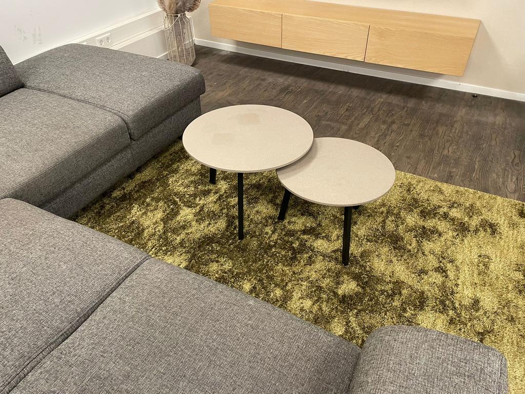 Composiet bijzettafel salontafel onderhouds vrij krasvrij, Huis en Inrichting, Verzenden, Zo goed als nieuw, Rond, Minder dan 55 cm