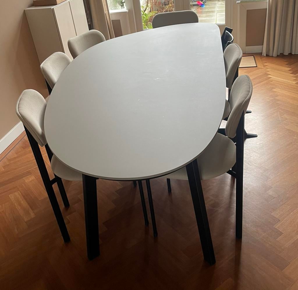 Blob eettafel - organisch met fenix tafelblad, Huis en Inrichting, Tafels | Eettafels, Ophalen, 100 tot 150 cm, 200 cm of meer