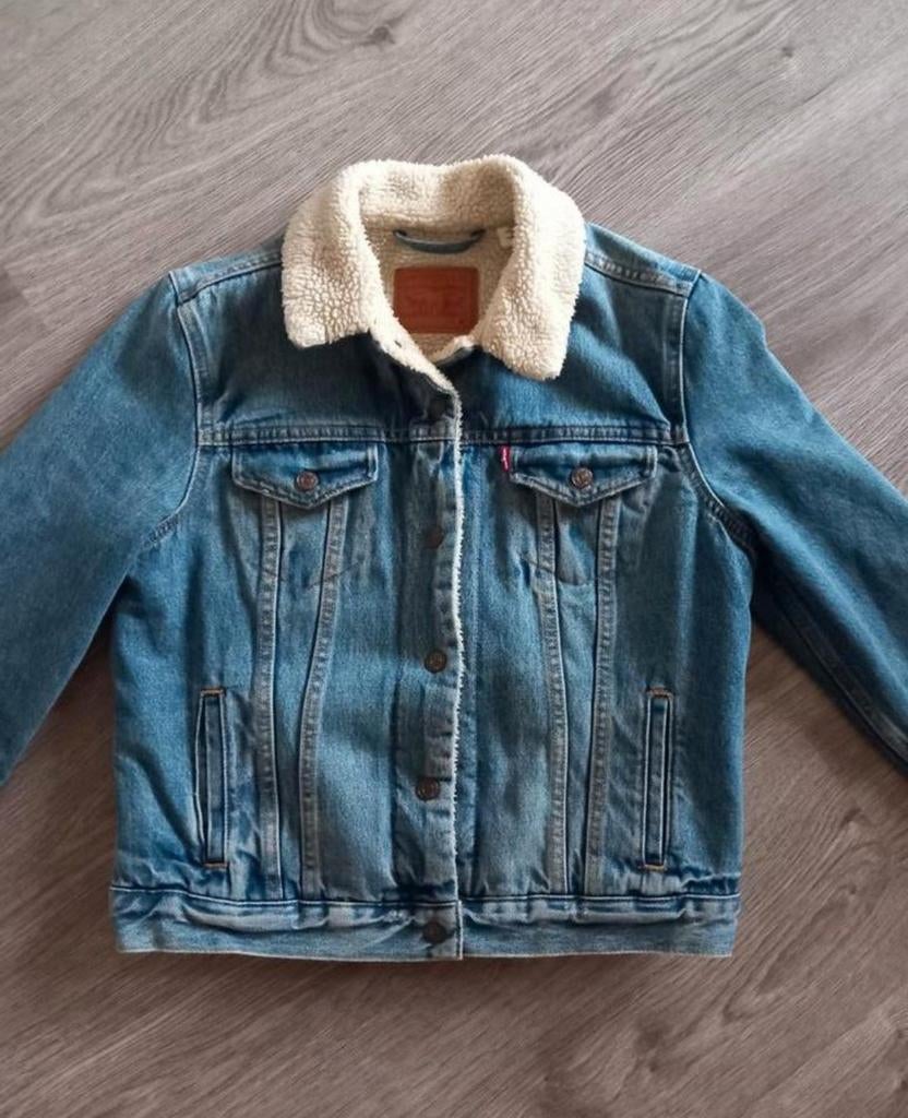 Levi's gevoerde spijkerjas teddy vintage S, Levi’s, Ophalen of Verzenden, Gedragen, Blauw