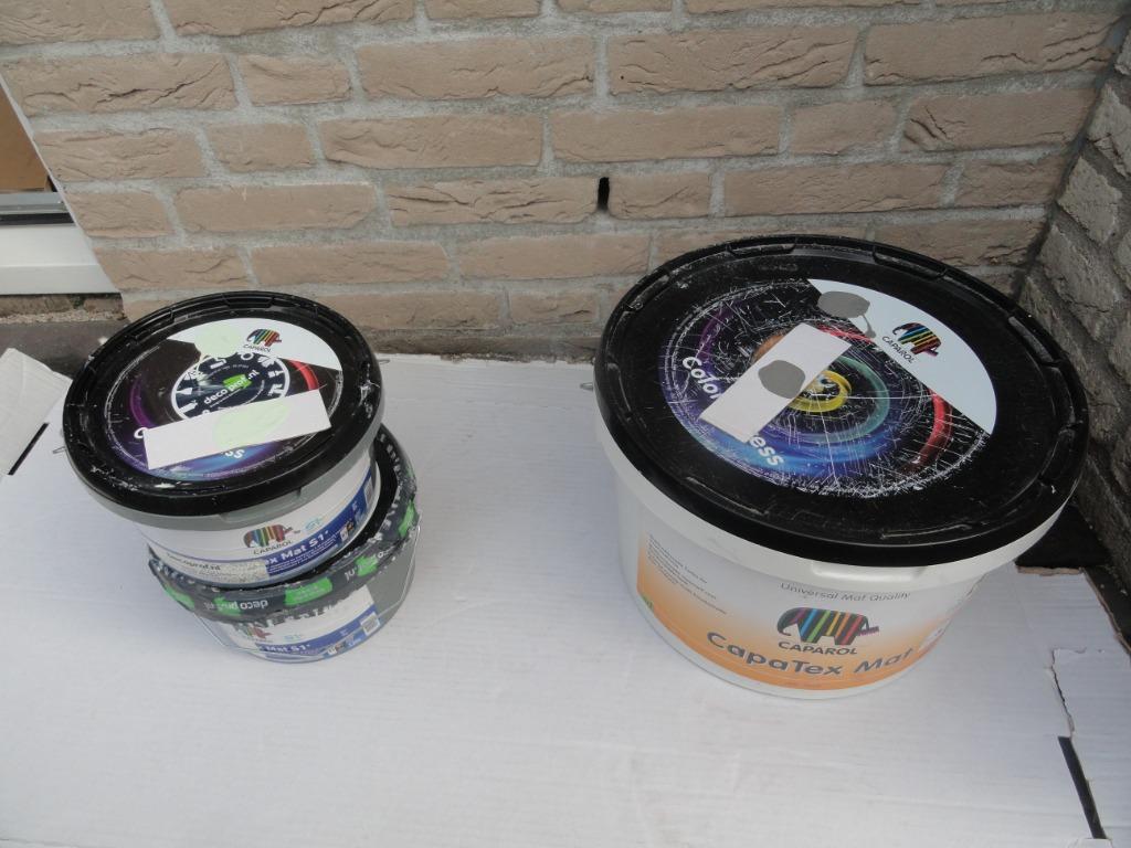 CAPAROL CAPATEXMAT MUURVERF GRIJS EN GROEN, 5 tot 10 liter, Nieuw, Ophalen of Verzenden, Verf