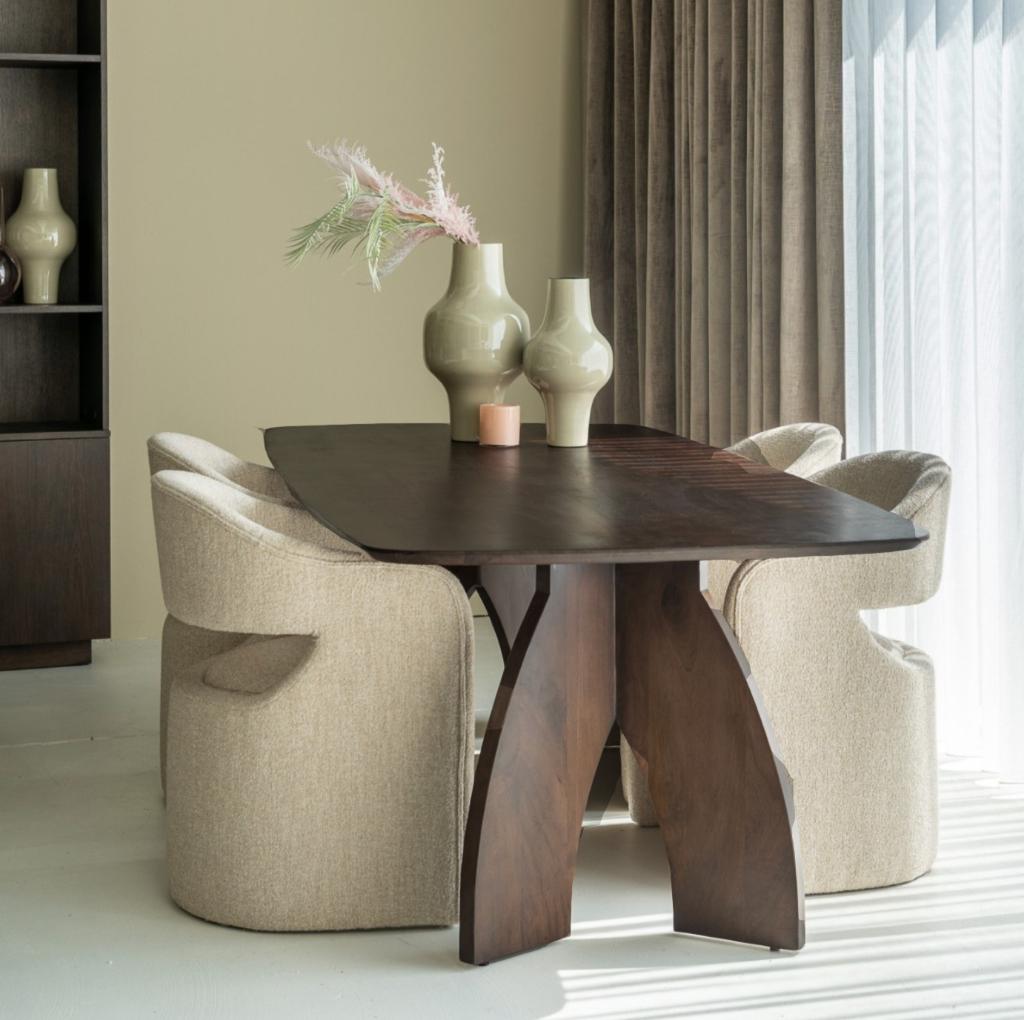 tafel japadi 240cm 210cm Bruin hout deens ovaal, Ophalen, 100 tot 150 cm, Teakhout, Vijf personen of meer