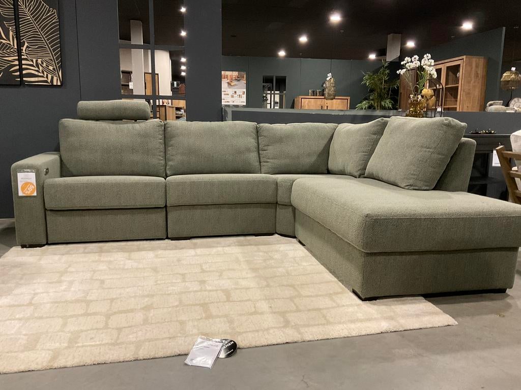 Hoekbank Auxerre | UrbanSofa | Elektrische relax-functie, Ophalen of Verzenden, Nieuw, Stof, Landelijk