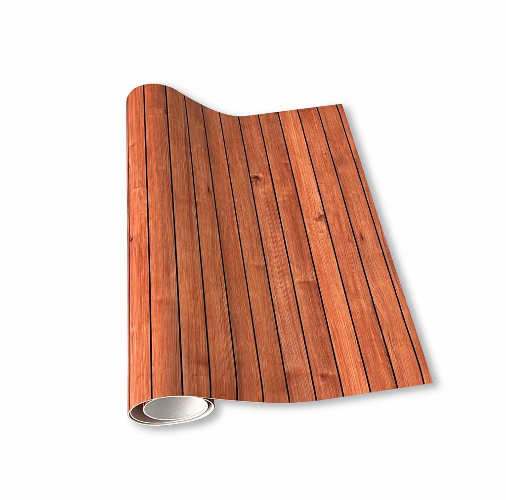 Teak look vinyl 200 cm breed 2mm dik, prijs per str meter., Doe-het-zelf en Verbouw, Vloerdelen en Plavuizen, Nieuw, Overige materialen