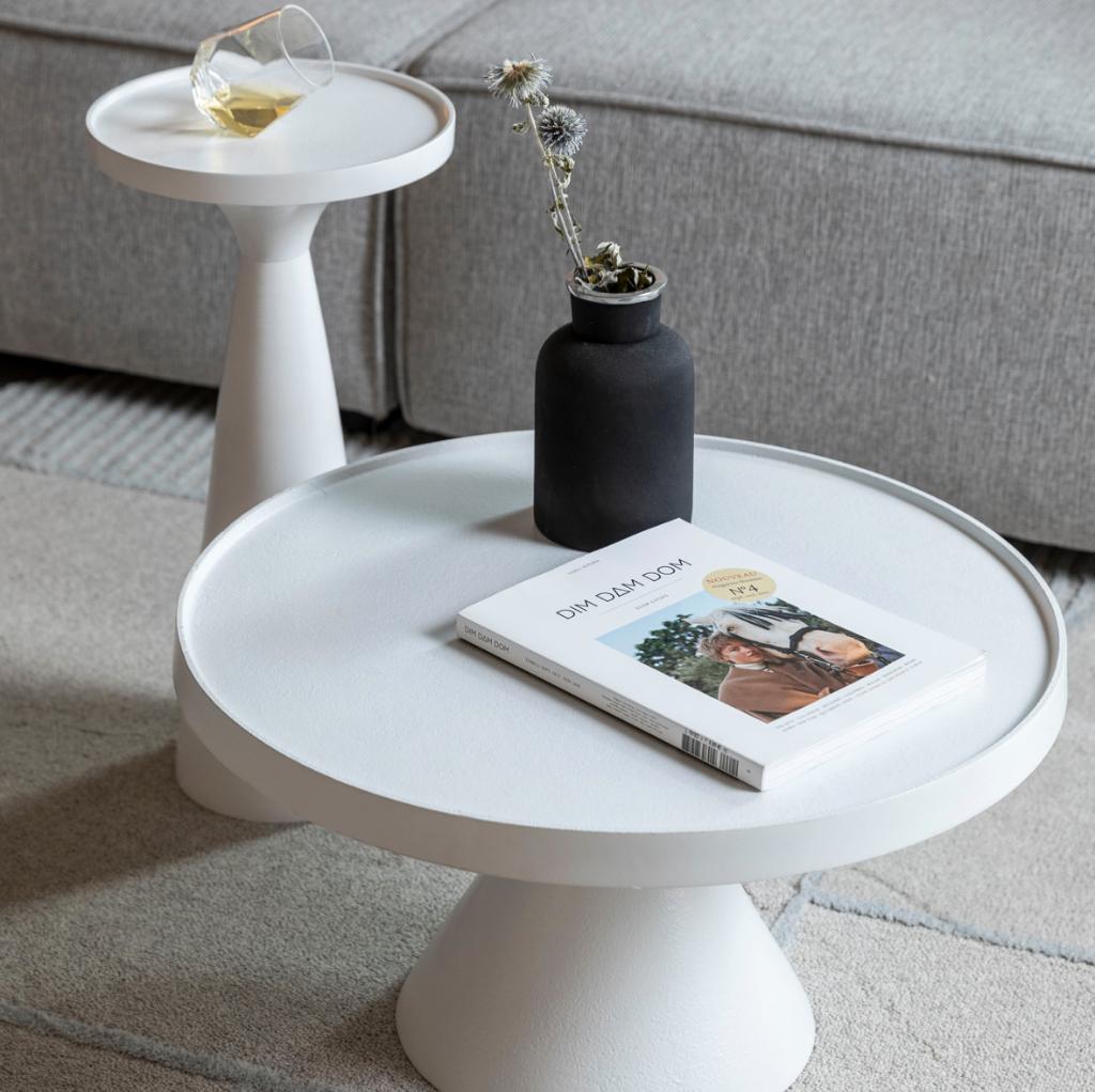 Zuiver Floss Salontafel Wit | Van €299, nu, 50 tot 100 cm, Rond, Nieuw, Zuiver