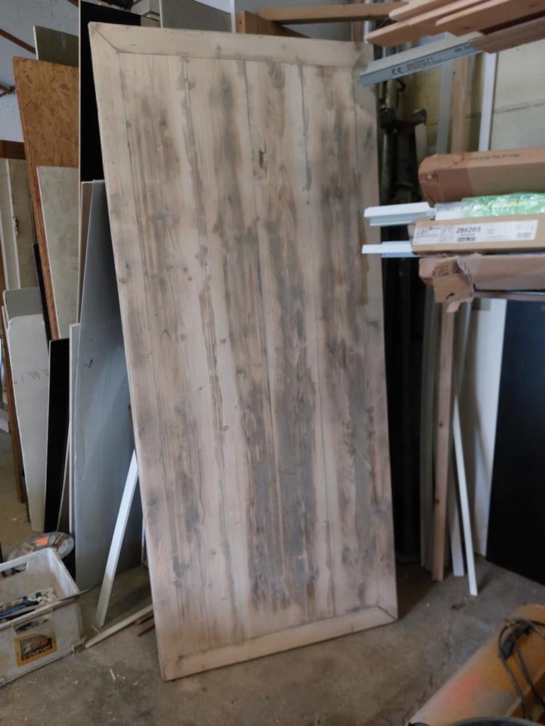Steigerhouten tafel - 90x210 cm, Doe-het-zelf en Verbouw, Deuren en Horren, Gebruikt, Minder dan 80 cm, Overige typen, Ophalen of Verzenden