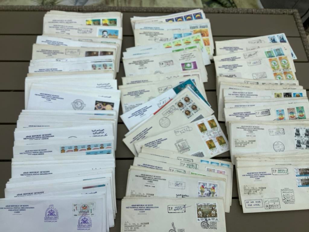 Grote Collectie Egypte FDCs - Meer dan 330 verschillende, Postzegels en Munten, Brieven en Enveloppen | Buitenland, Ophalen of Verzenden