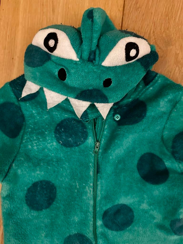 Dino Onesie Maat 104/110, Ophalen of Verzenden, Zo goed als nieuw, 104 of kleiner, Jongen of Meisje