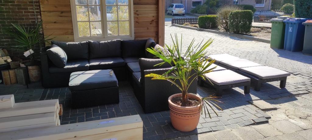 Modulaire tuinset/loungeset + ligbeddenset, Tuin en Terras, Tuinsets en Loungesets, Gebruikt, Loungeset, Wicker, 7 zitplaatsen