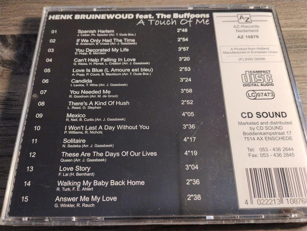 Henk Bruinewoud Ft The Buffoons - A Touch Of Me, Ophalen of Verzenden, Zo goed als nieuw