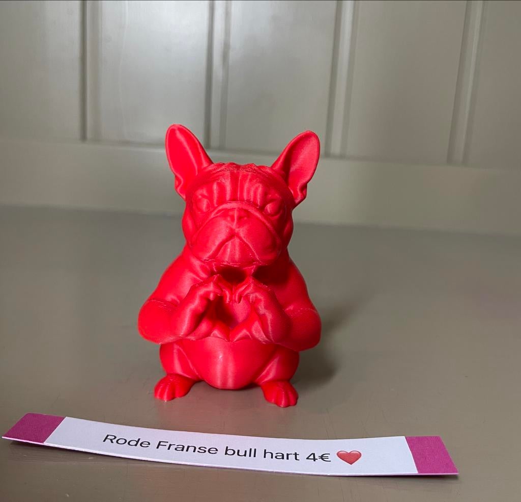 Franse Bulldog met Hartje - Rood, Ophalen of Verzenden, Nieuw