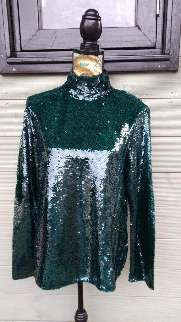 Zara Top groen met pailletten M, Kleding | Dames, Maat 38/40 (M), Verzenden, Zara, Nieuw