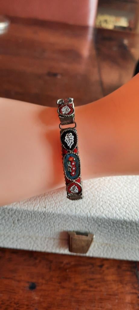 Antieke  armband,millefiori, micro mozaïek, Ophalen of Verzenden, Overige materialen, Armband