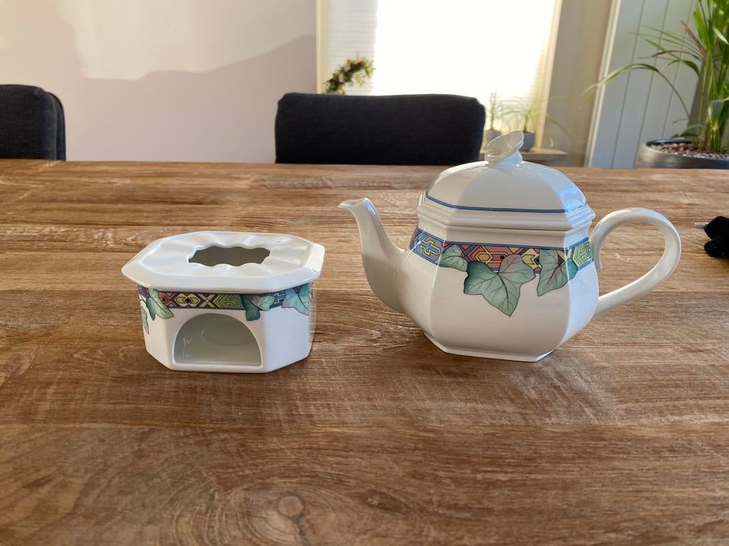 Villeroy en boch pasadena theepot en theelichthouder, Ophalen of Verzenden