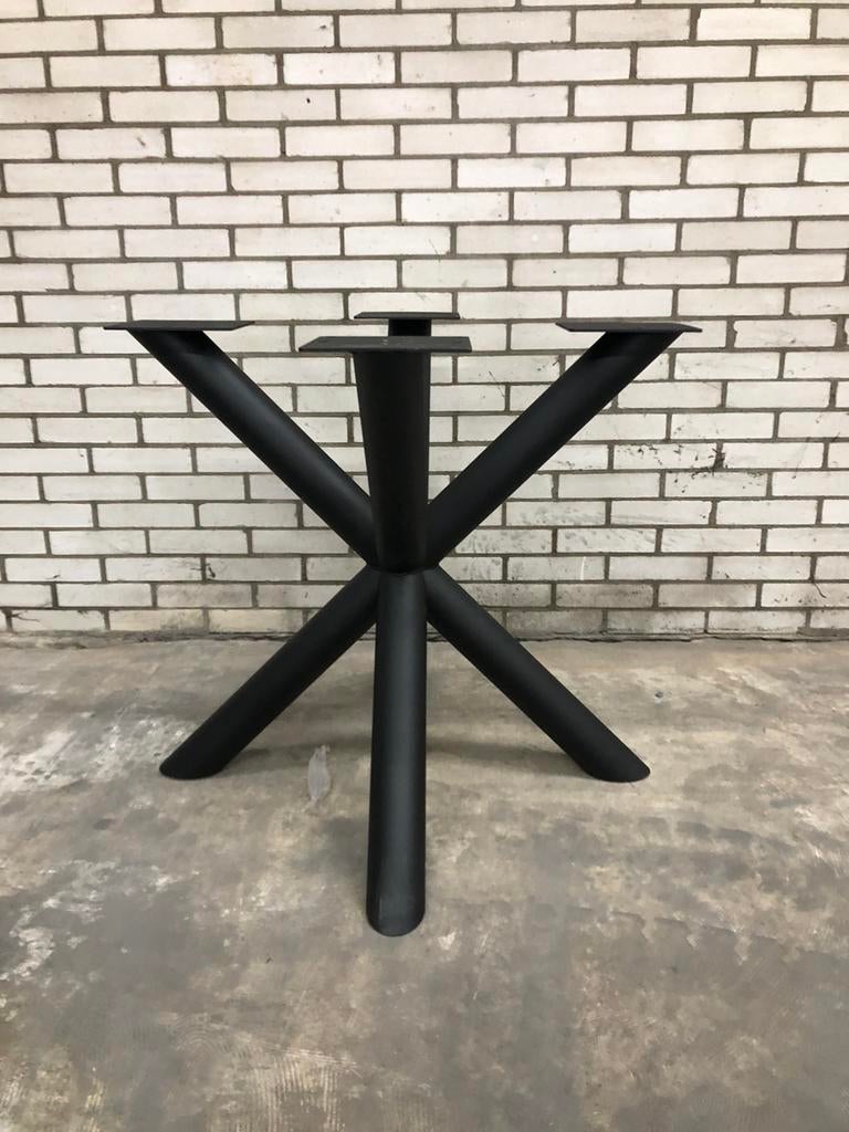 Metalen kruispoot tafelpoot ronde buis matrix ronde pijp, Ophalen of Verzenden, Zo goed als nieuw, Rond, 50 tot 100 cm