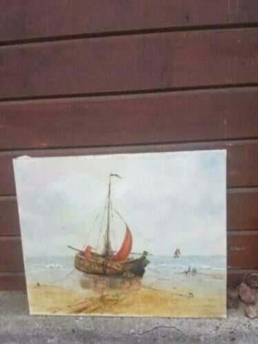 Prachtig werk platbodem op strand Peter Stechwey, Ophalen