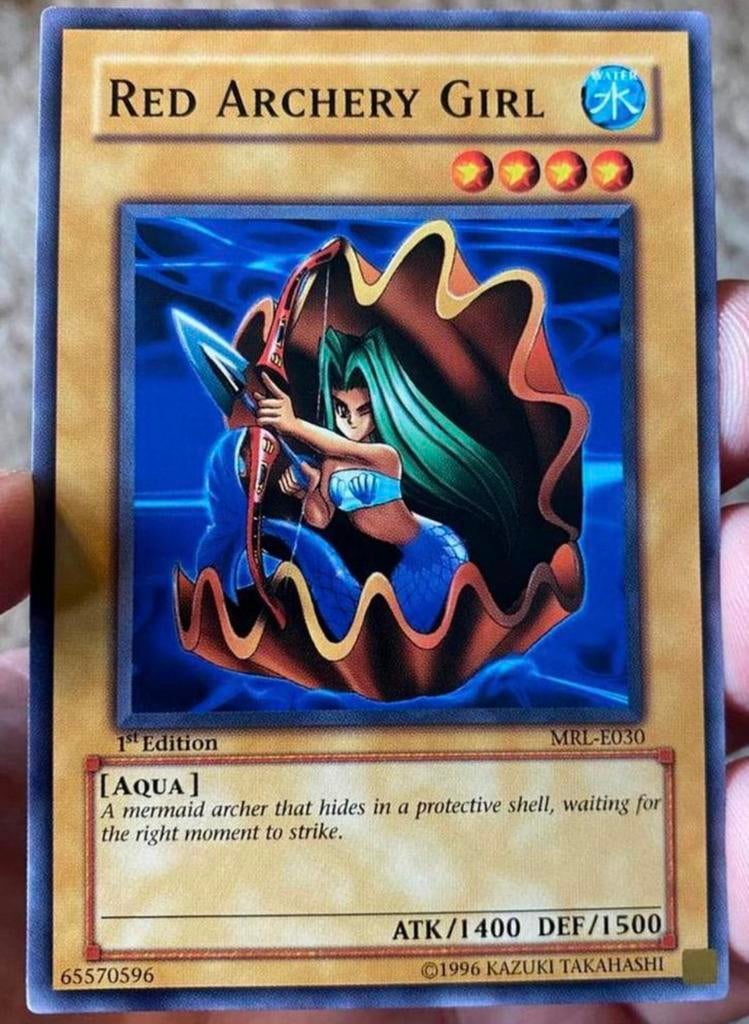 Yu-Gi-Oh! Red Archery Girl MRL 1st Edition Old Print !, Ophalen of Verzenden, Zo goed als nieuw, Losse kaart
