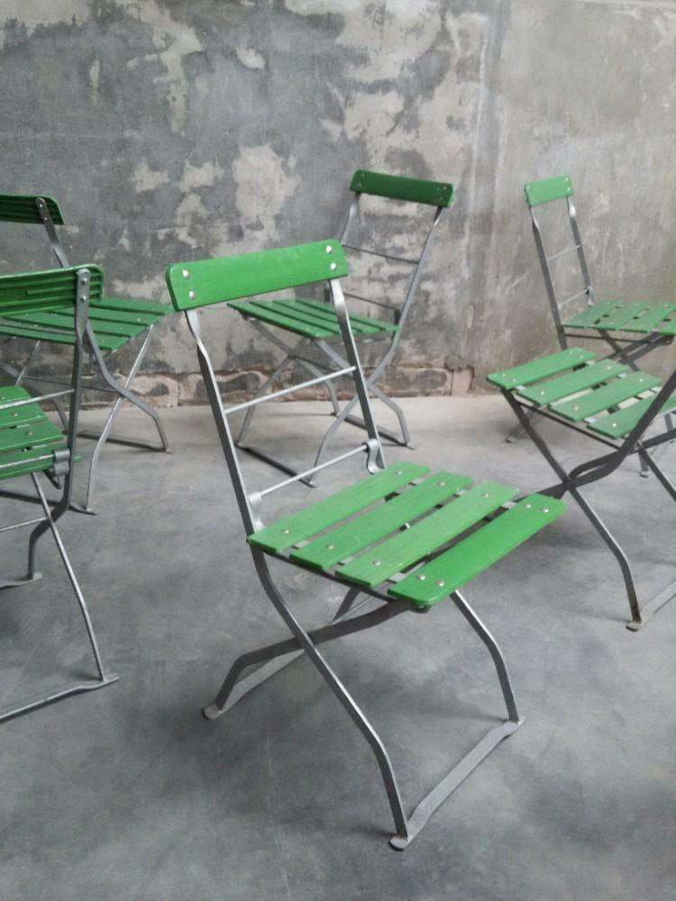 partij retro vintage terrasstoelen klapstoelen klapstoeltjes, Ophalen of Verzenden, Gebruikt, Overige materialen