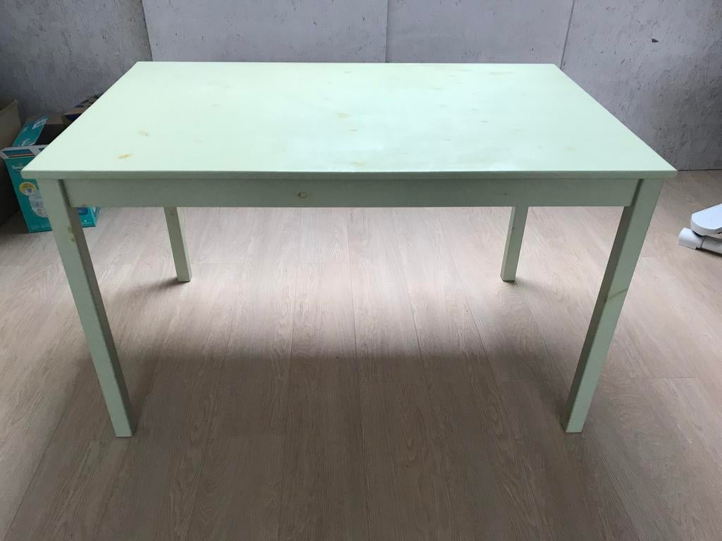Ikea Tafel / Bureau - groen geverfd, Ophalen, Kunststof, Gebruikt, 100 tot 150 cm
