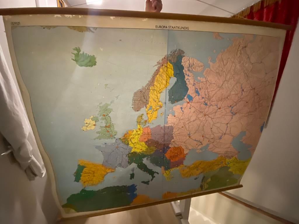 Schoolkaart van Europa, Ophalen of Verzenden, Aardrijkskunde