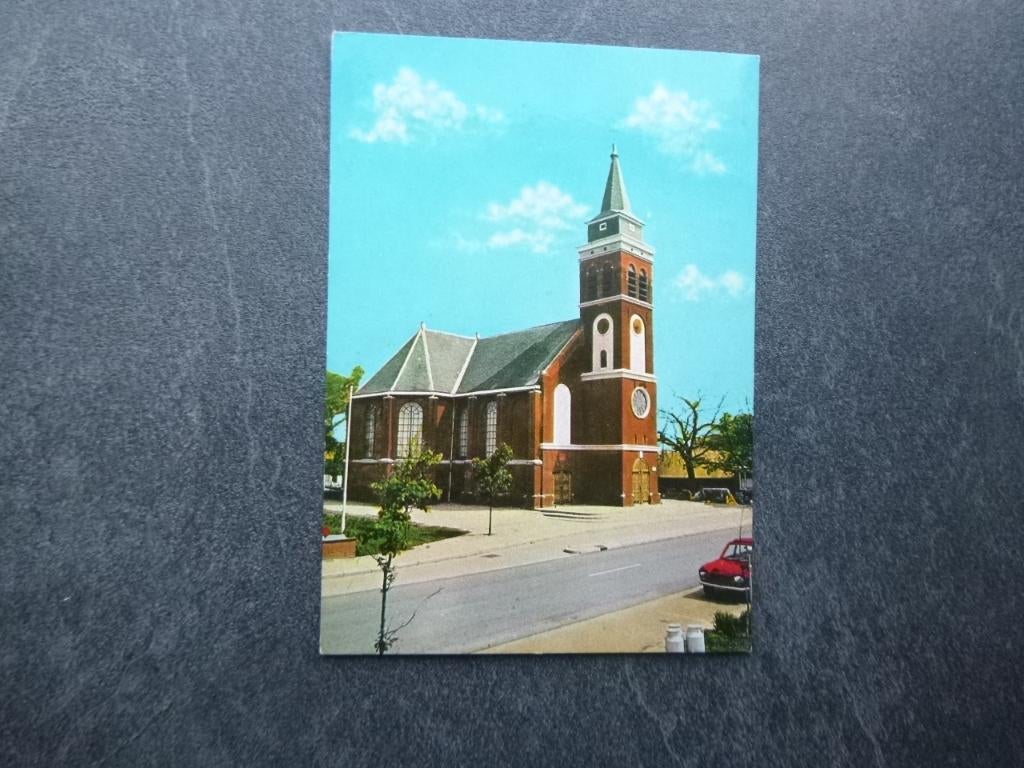 Zegveld, nh kerk/auto 1971, Verzenden, 1960 tot 1980, Gelopen, Noord-Brabant